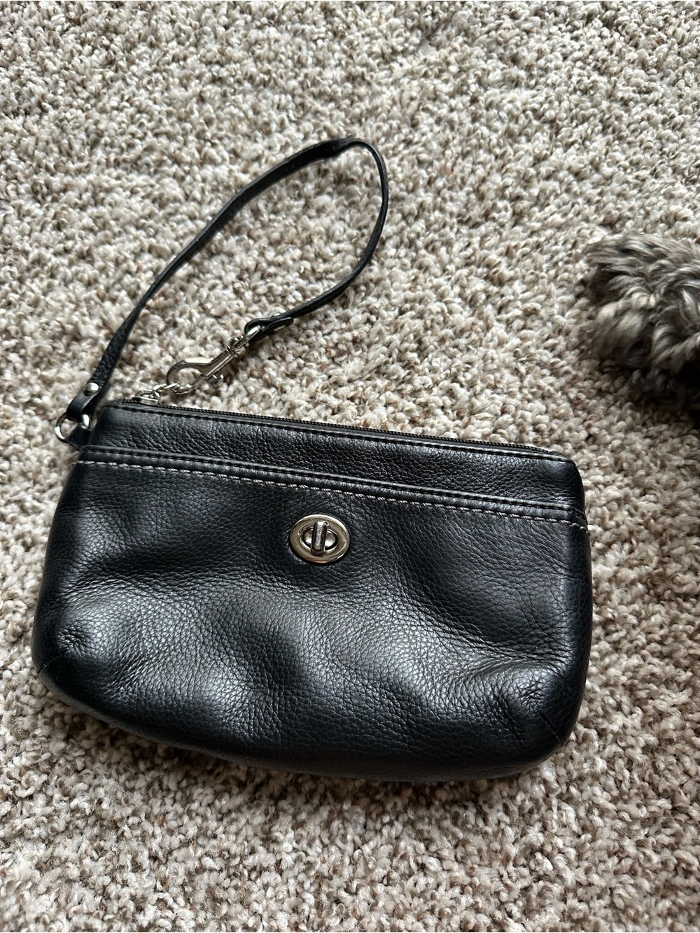 Coach wristlet - black with turnlock